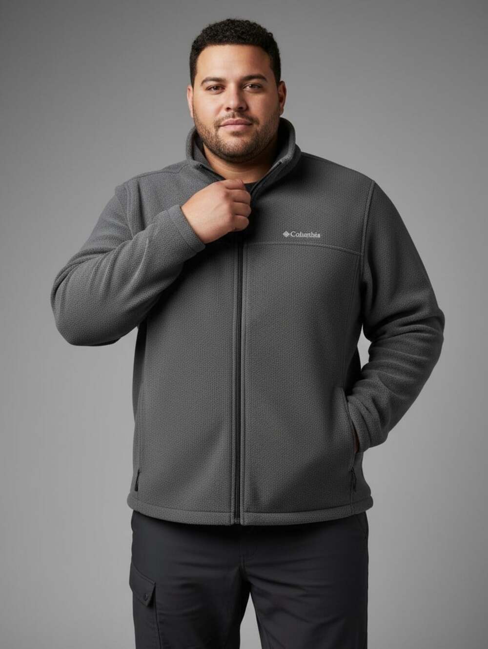 Columbia Steens Mountain Full Zip Fleece Jacket Mens 4XT 4XLT Charcoal Gray